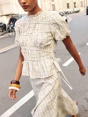 Zara Embroidered Plaid Shirt